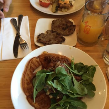 Early Bird - Chicken waffle and pork belly benedict - New American Near Me - Fullerton, California Early Bird - Chicken waffle and pork belly benedict - New American Near Me - Fullerton, California