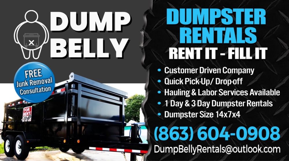 DUMP BELLY DUMPSTER RENTAL & TRASH REMOVAL Updated June 2024