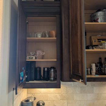 Room & Reason - After: coffee, tea and bar  near our coffee maker and ice maker - Home Organization Near Me