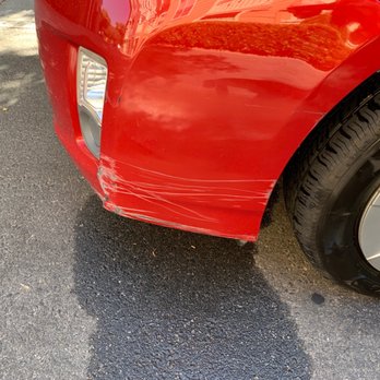 Benz Collision - Old cracked, deeply scratched bumper - Body Shops Near Me - Redwood City, California