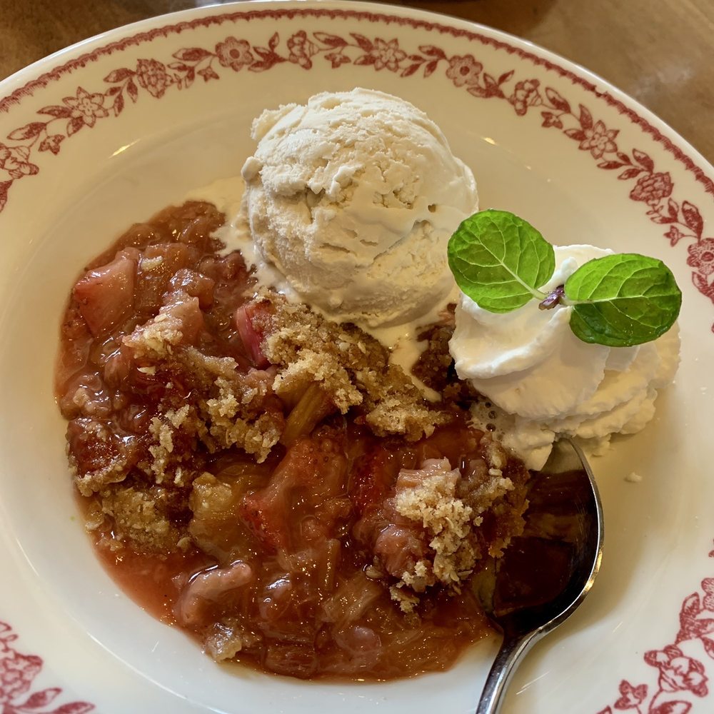 The Red Dory - Strawberry Rhubarb Crisp - New American Near Me - Tiverton, Rhode Island The Red Dory - Strawberry Rhubarb Crisp - New American Near Me - Tiverton, Rhode Island