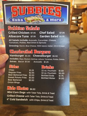 Menu photo 3 Subbies Subs & More Clovis, CA