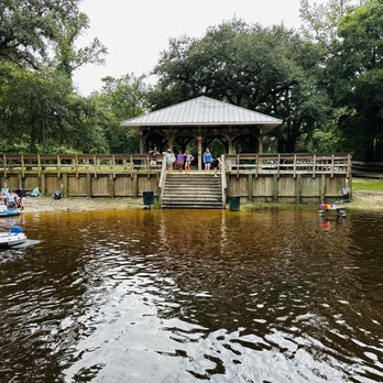 Morrison Springs - Waters are so high, some metal tables are under water - Parks Near Me - Ponce de Leon, Florida