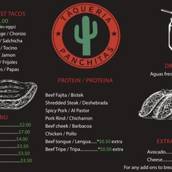 Taqueria Panchitas #2 - Menu