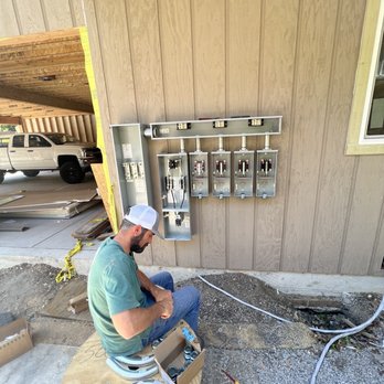 Kirby Electric - Installing a 5 Meter setup for a new residential housing units in Lafayette. - Electricians Near Me - Clayton, California Kirby Electric - Installing a 5 Meter setup for a new residential housing units in Lafayette. - Electricians Near Me - Clayton, California
