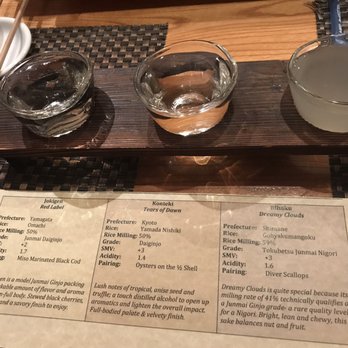 Sushi Den - Sake flight. - Japanese Near Me - Denver, Colorado Sushi Den - Sake flight. - Japanese Near Me - Denver, Colorado