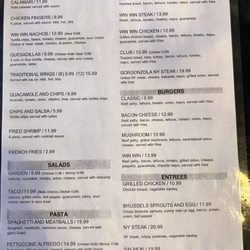 Win Win Restaurant and Bar - Menu