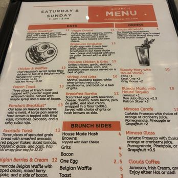 Clouds Brewing - Brunch menu - New American Near Me - Durham, North Carolina Clouds Brewing - Brunch menu - New American Near Me - Durham, North Carolina