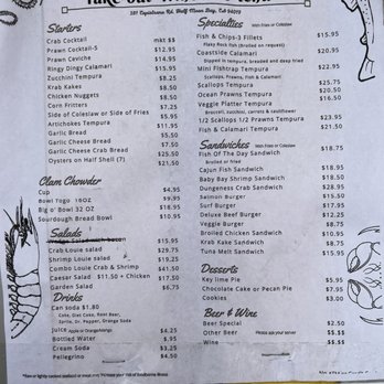 Barbara's Fishtrap - take out menu - Seafood Near Me - Half Moon Bay, California