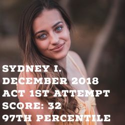 Pacific Tutors - Congratulations to student Sydney I. for scoring a 32 overall on the ACT! That's 97th percentile folks! Ask us about our Exam Prep Tutoring!