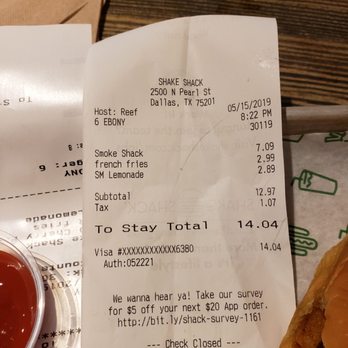 Shake Shack Dallas, Uptown - The damage - Burgers Near Me - Dallas, Texas Shake Shack Dallas, Uptown - The damage - Burgers Near Me - Dallas, Texas