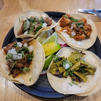 El Barrio Cantina - Sad tacos....the nopal taco was super dehydrated with no salsa and one lonely diced onion - Mexican Near Me - Long Beach, California