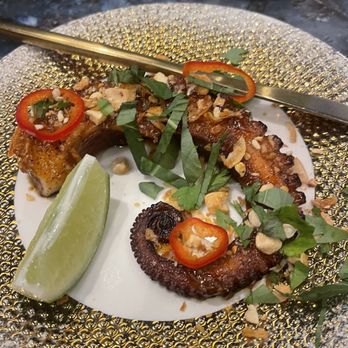Chao - Octopus I think grilled or smoked !  Seasoned perfectly - Asian Fusion Near Me - Honolulu, Hawaii