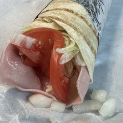 Amato's Italian Sandwich Shop of Norway - Ham & cheese wrap. Great flavor!