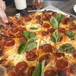 Hot honey pizza with pepperoni Hot honey pizza with pepperoni
