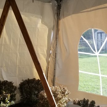 Big Tent Events - Close up of the corner where the left window is blocked to fix the walls. - Party Equipment Rentals Near Me - St Charles, Illinois