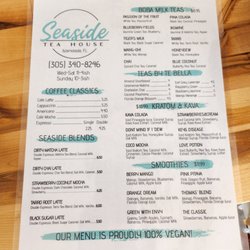 Seaside Tea House - Menu - 4.29.23
