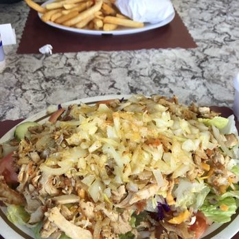 Famous Cafe - Chicken salad with grilled onions! - Burgers Near Me - Carson, California