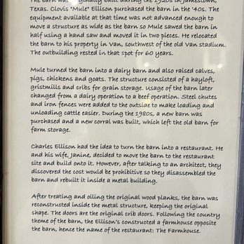 The Farmhouse Restaurant - The OG story... - Seafood Near Me - Van, Texas The Farmhouse Restaurant - The OG story... - Seafood Near Me - Van, Texas