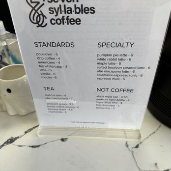 Seven Syllables Coffee - Menu - Coffee Roasteries Near Me - Cerritos, California Seven Syllables Coffee - Menu - Coffee Roasteries Near Me - Cerritos, California