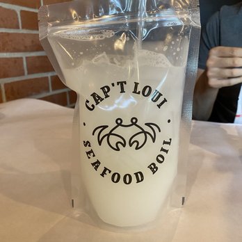 Cap't Loui - White peach(peach soju + peach calpico) adult caprisun, SO GOOD! - Seafood Near Me - Cupertino, California Cap't Loui - White peach(peach soju + peach calpico) adult caprisun, SO GOOD! - Seafood Near Me - Cupertino, California