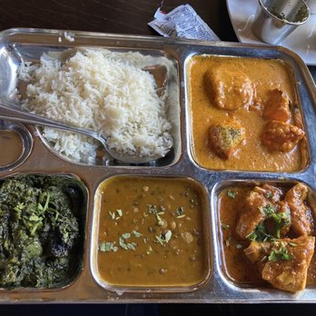 Taj Mahal Restaurant - Friday, June 25, 2021 lunch special.. Basmati rice, chicken tikka masala, chicken curry, lentils, cream spinach. Also came with naan bread. - Indian Near Me - Prescott, Arizona Taj Mahal Restaurant - Friday, June 25, 2021 lunch special.. Basmati rice, chicken tikka masala, chicken curry, lentils, cream spinach. Also came with naan bread. - Indian Near Me - Prescott, Arizona