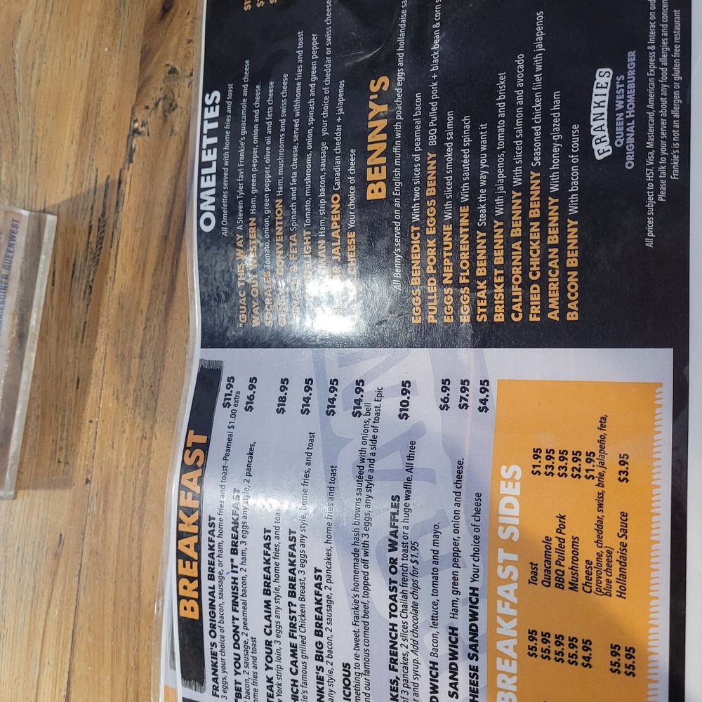 Frankie's - Menu - Breakfast & Brunch Near Me - Toronto, Ontario
