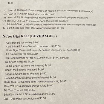 Pho Pasteur - Menu as of 9-14-22, Page 2 - Vietnamese Near Me - Richardson, Texas