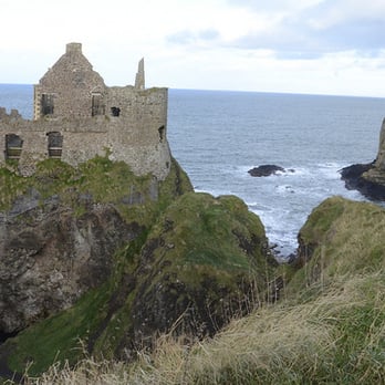 Dunluce Castle - Looking north toward Dunluce Castle and the North Atlantic Ocean. - Castles Near Me - Bushmills, MYL Dunluce Castle - Looking north toward Dunluce Castle and the North Atlantic Ocean. - Castles Near Me - Bushmills, MYL