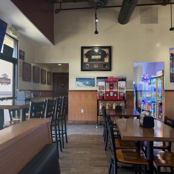 Mountain Mike's Pizza - Interior. Bathroom and arcade - Pizza Near Me - Moreno Valley, California