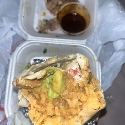 No meat in 50% of the burrito.