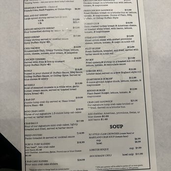 Quarterdeck - Food menu - front - Seafood Near Me - Arlington, Virginia Quarterdeck - Food menu - front - Seafood Near Me - Arlington, Virginia
