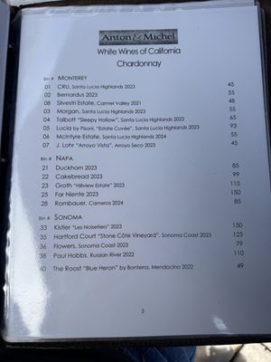 Menu photo 7 Anton & Michel Restaurant Carmel, CA