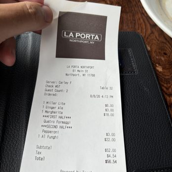 La Porta - Prices were pretty fair in my opinion - Pizza Near Me - Northport, New York La Porta - Prices were pretty fair in my opinion - Pizza Near Me - Northport, New York