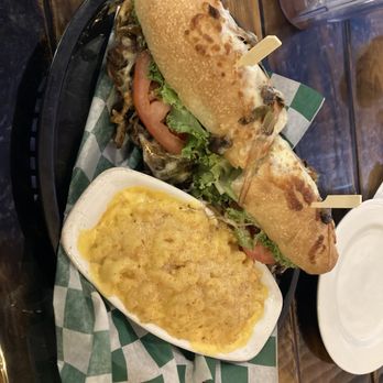 Cousin Basils Restaurant & Bar - Steak and Cheese Sandwich w/Gouda Mac n Cheese. - Pizza Near Me - Clarington, Pennsylvania Cousin Basils Restaurant & Bar - Steak and Cheese Sandwich w/Gouda Mac n Cheese. - Pizza Near Me - Clarington, Pennsylvania