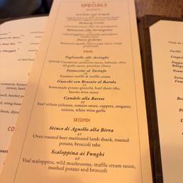 Specials menu