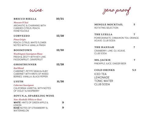 Menu photo 1 Chapter Book Lounge Noblesville, IN