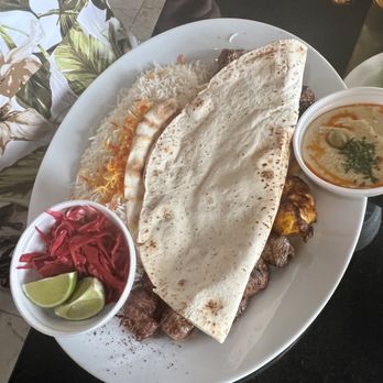 Naara Cafe - Lamb Kabab Plate Combo (four skewers) - Middle Eastern Near Me - San Antonio, Texas
