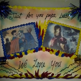 Batman, Superman, Joker and Iron Man Birthday Cake - DELICIOUS!!