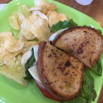 Falling Rock Cafe and Book Store - Pesto grilled cheese with added turkey - Bookstores Near Me - Munising, Michigan