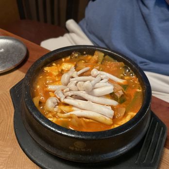 Pine Tree House - mushroom and vegetable tofu soup - Korean Near Me - Sacramento, California Pine Tree House - mushroom and vegetable tofu soup - Korean Near Me - Sacramento, California