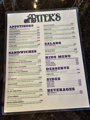 Menu photo 2 Tater's Place Paris, TN Menu photo 2 Tater's Place Paris, TN