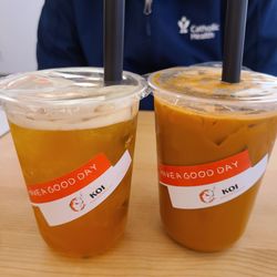Koi - Passion fruit greent tea and Thai tea (part of the combo for two)