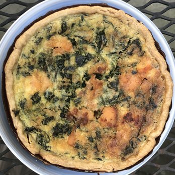 Fresh Baguette - Spinach and salmon individual quiche (that's a teacup saucer for size) - Bakeries Near Me - Bethesda, Maryland Fresh Baguette - Spinach and salmon individual quiche (that's a teacup saucer for size) - Bakeries Near Me - Bethesda, Maryland