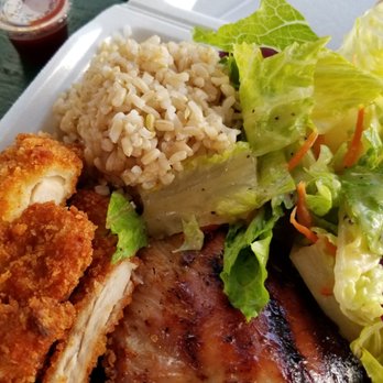 Mark's Place - Combination plate with katsu chicken, teriyaki chicken, and teriyaki beef - Hawaiian Near Me - Lihue, Hawaii Mark's Place - Combination plate with katsu chicken, teriyaki chicken, and teriyaki beef - Hawaiian Near Me - Lihue, Hawaii