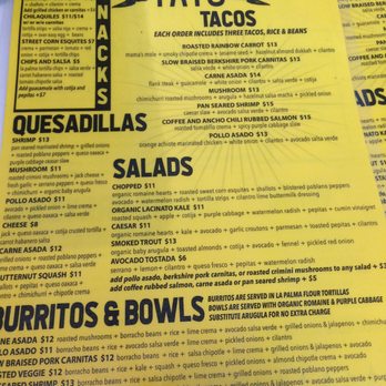 Tato - Menu at Tato - Mexican Near Me - San Francisco, California Tato - Menu at Tato - Mexican Near Me - San Francisco, California