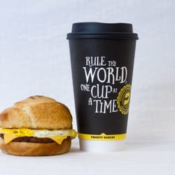 Sausage Egg Croissant and Coffee