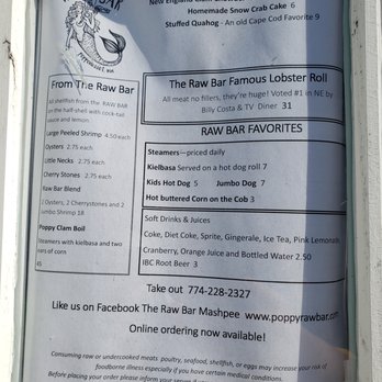 The  Raw Bar - Grateful they had kid menu items - Bars Near Me - Mashpee, Massachusetts