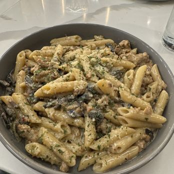 Garbatella - Mushroom cream Italian sausage penne. Extra flavorful! A little spicy so it was my fave! - Italian Near Me - Chula Vista, California