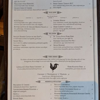 Yardbird Table & Bar - Supper menu - Southern Near Me - Miami Beach, Florida
